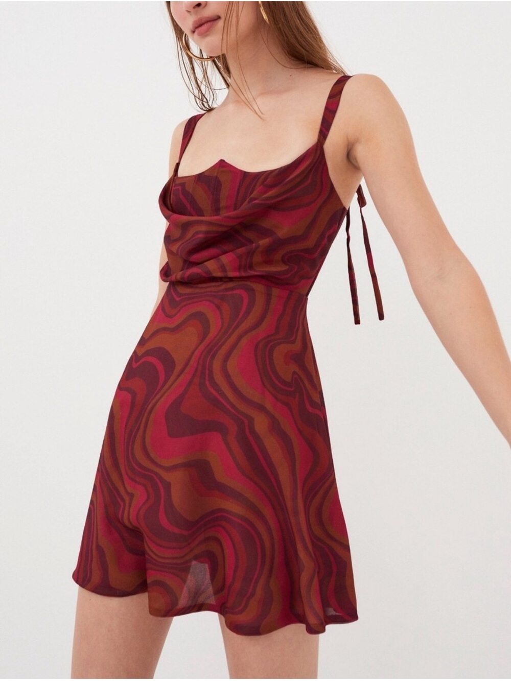 NWT For Love & Lemons Eleanor
Dress Red Swirl Print Mini Size small S